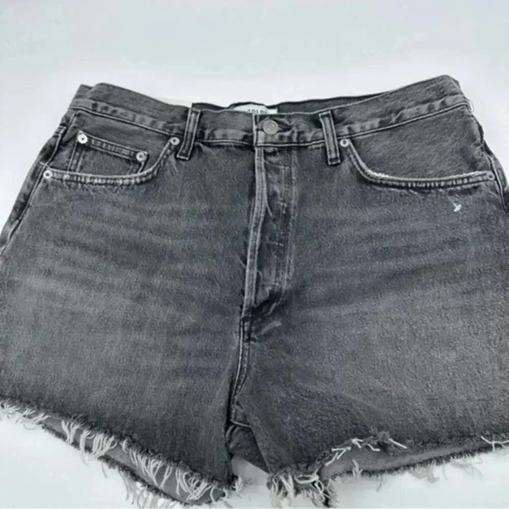 NWT Agolde Dee High Rise Short in Moxy Sz 32 Mom Shorts (Black) B1726